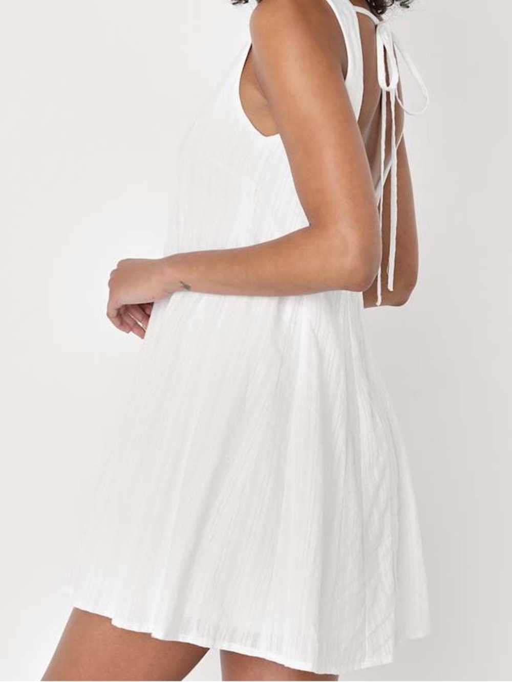 Lulus Charming Perfection White Tie-Back Mini Shift Cotton Dress - Picture 7 of 14